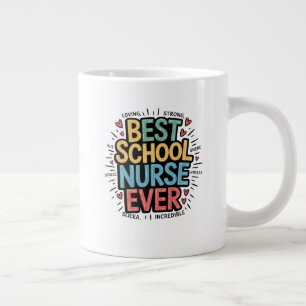Caneca De Café Grande A Melhor Enfermeira Escolar De Todos Os tempos