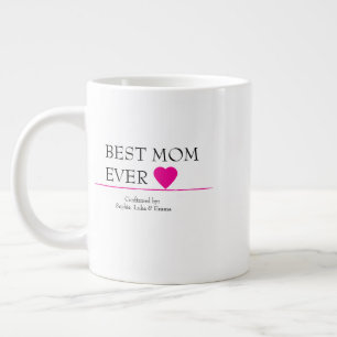 Caneca De Café Grande A Melhor Mãe Já Cama De Coração Rosa Confirmada Po