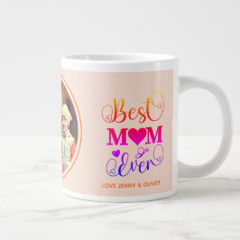 Caneca De Café Grande A Melhor Mãe Rosa De Foto De Dia de as mães