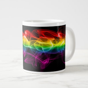 Caneca De Café Grande A pluma de energia arco-íris de SlipperyJoe captur