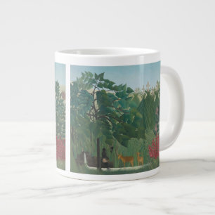 Caneca De Café Grande A Quebra d'água de Henri Rousseau, Vintage Fine Ar