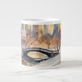 Caneca De Café Grande A Quietude Alegre do Inverno, Cena de Neve no Cent