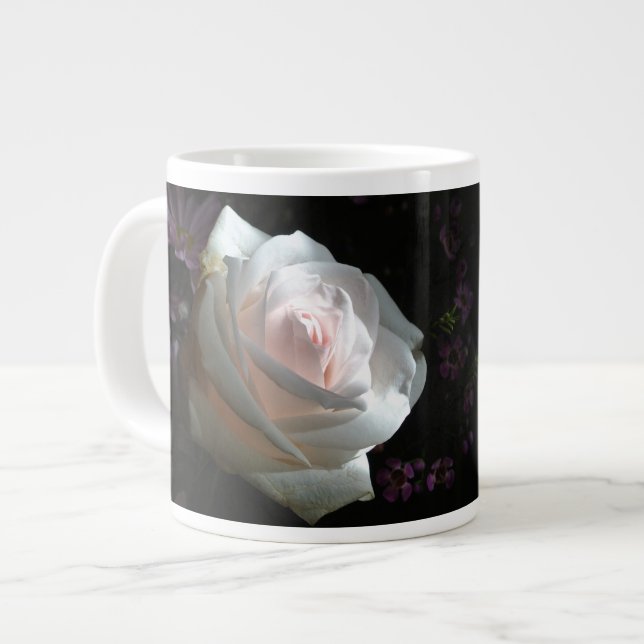 Caneca De Café Grande A Rosa Branca - (Frente Esquerda)