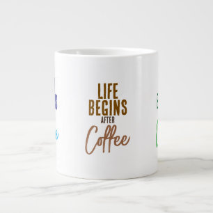 Caneca De Café Grande A vida começa depois