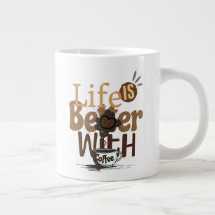 Caneca De Café Grande A vida é melhor com CAFE