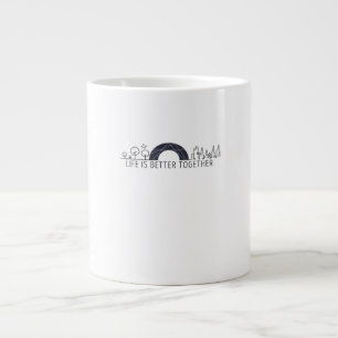 Caneca De Café Grande A Vida É Melhor Juntos Cidade Arco-Íris Artística