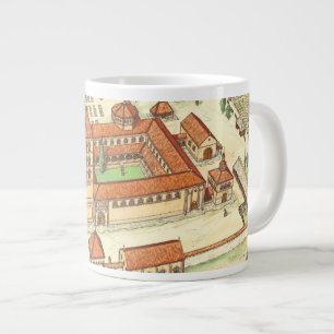 Caneca De Café Grande Abadia do Romanesque. Modelo