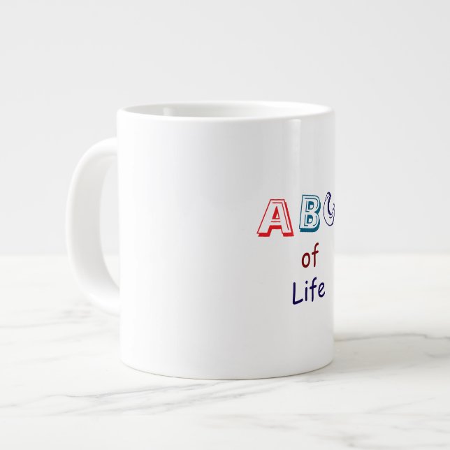 Caneca De Café Grande ABCs of Life Specialty Mug (Frente Esquerda)