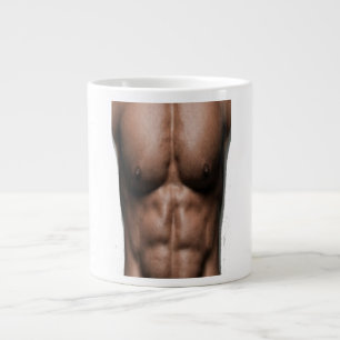 Caneca De Café Grande Abdômen de Seis Packs Falso Humor de Academia Engr
