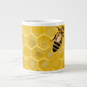 Caneca De Café Grande abelha e favo de mel