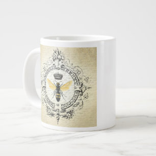 Caneca De Café Grande abelha rainha da antiga vintage francesa