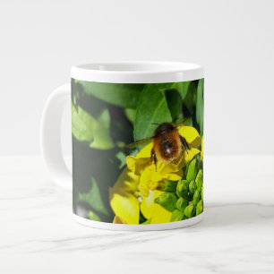 Caneca De Café Grande Abelhas nas Flores Amarelas