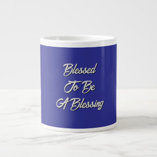 Caneca De Café Grande Abençoado Seja Um Azul Profundo
