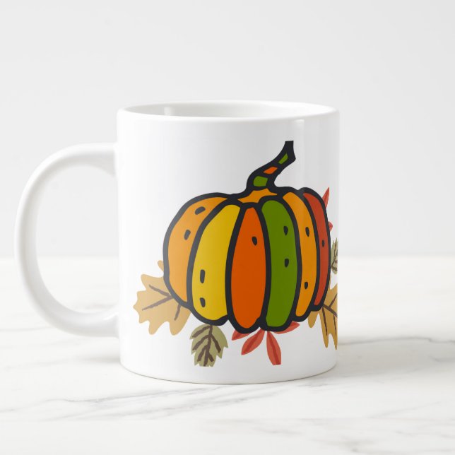 Caneca De Café Grande Abóbora (Esquerda)