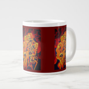 Caneca De Café Grande Abraçar Arte Geométrica Colorida à Morte