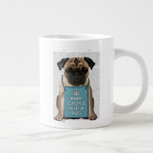 Caneca De Café Grande Abraçar um Pug