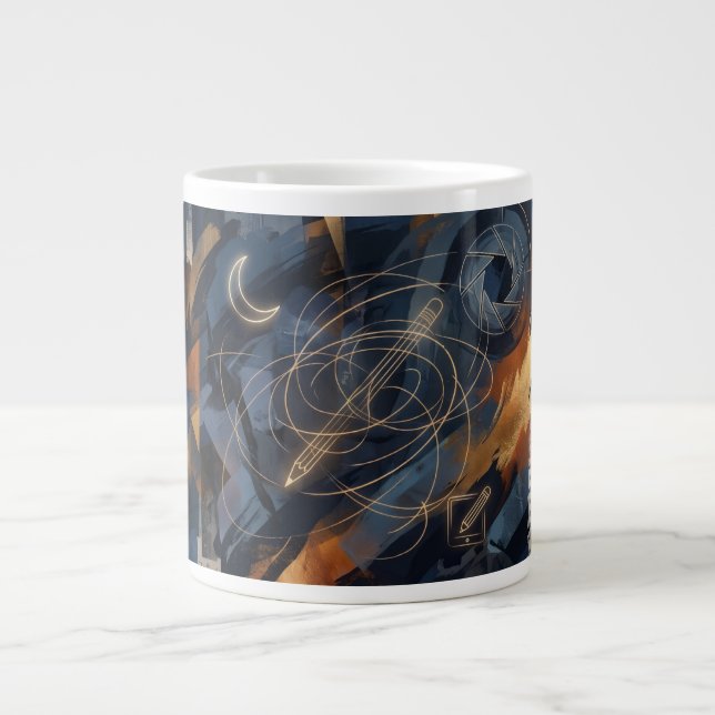 Caneca De Café Grande Abstrato (Frente)