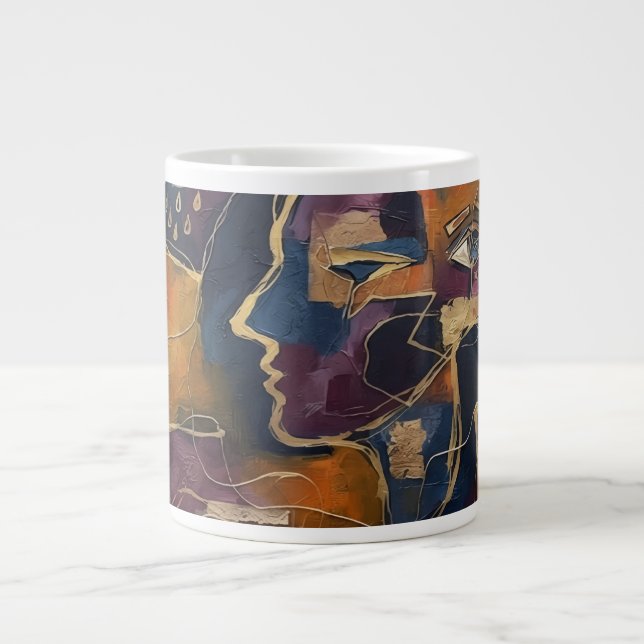 Caneca De Café Grande Abstrato  (Frente)