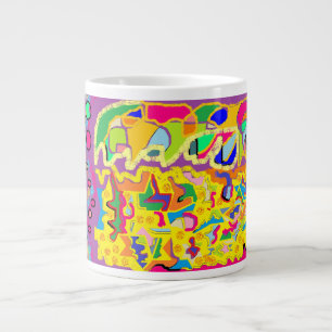Caneca De Café Grande Abstrato Art como Josephs Multicolor casaco!