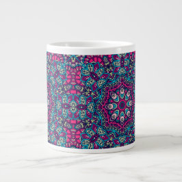 CANECA DE CAFÉ GRANDE ABSTRATO BOHO FESTIVE MANDALA PATTERN MUG