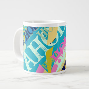 Caneca De Café Grande Abstrato Colorful Hola
