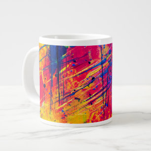 Caneca De Café Grande Abstrato de pintura colorido brilhante