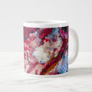 Caneca De Café Grande Abstrato do Red Agate Crystal Geode