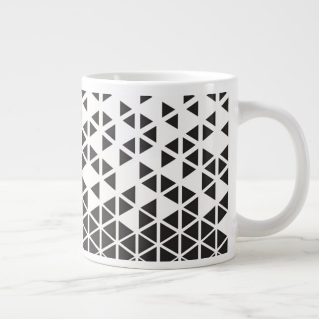 Caneca De Café Grande Abstrato Geométrico Design (Direita)