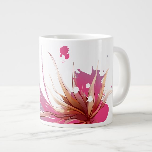 Caneca De Café Grande Abstrato Hibiscus Flower (Frente Esquerda)