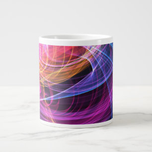 Caneca De Café Grande Abstrato Luzes arco-íris luzes vórtimas