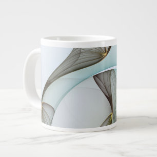 Caneca De Café Grande Abstrato Modern Turquoise Brown Dourada Elegância