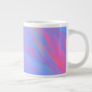 Caneca De Café Grande Abstrato Neon Ink Flow