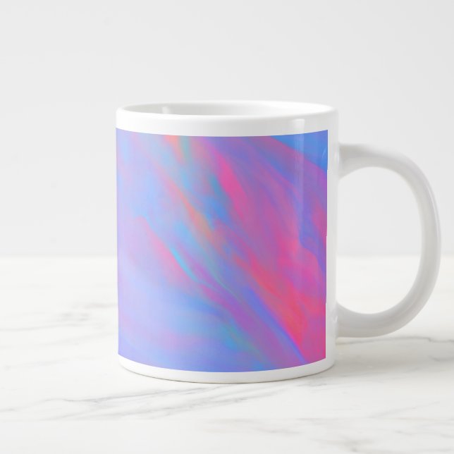 Caneca De Café Grande Abstrato Neon Ink Flow (Direita)