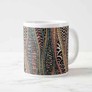 Caneca De Café Grande Abstrato no estilo étnico