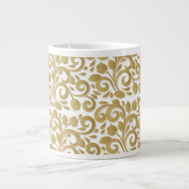 Caneca De Café Grande Abstrato Ornamental Jumbo Mug (Frente)
