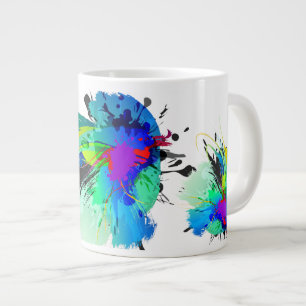 Caneca De Café Grande Abstrato Paint Splatters