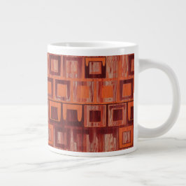 Caneca De Café Grande abstrato vermelho e laranja