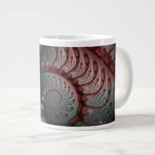 Caneca De Café Grande Abstrato Vivid Fantasy Fractal Art Brown Blue