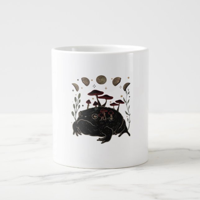 Caneca De Café Grande Academia Lua Witchy Goblincore Estética Sapo Cla (Frente)