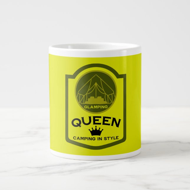 Caneca De Café Grande Acampamento Rainha De Luz Ao Estilo (Frente)
