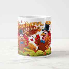 Caneca De Café Grande Ação de Graças Com Citações De Gratidão
