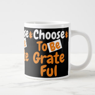 Caneca De Café Grande Ação de Graças Escolhe ser Grata Tema de outono
