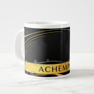 Caneca De Café Grande Achempong: A Cascata Auric   Ouro Líquido Opulento