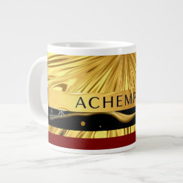 Caneca De Café Grande Achempong Designer Drinkware: Crimson & Gold Opule