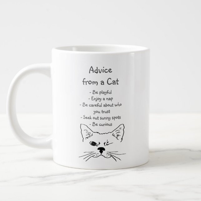 Caneca De Café Grande Aconselhamento do Humor Animal Enganador de Gato (Esquerda)