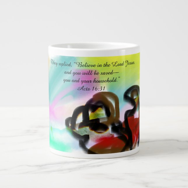 Caneca De Café Grande Acredite em Jesus (Frente)