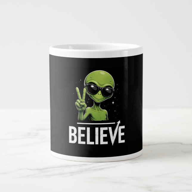 Caneca De Café Grande Acredite em nós (Frente)