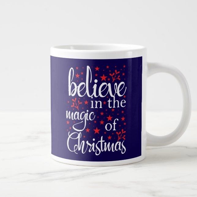 Caneca De Café Grande Acredite na Magia do Natal (Direita)