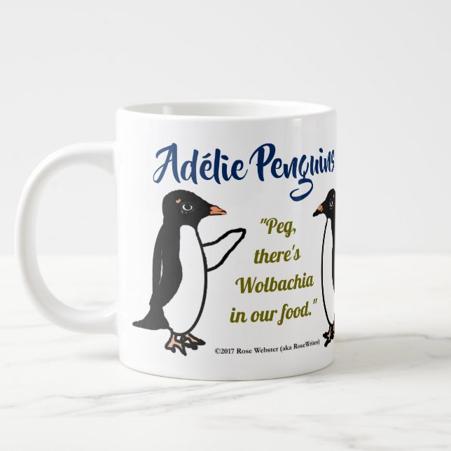 Caneca De Café Grande Adélie Penguins 20 oz. mug de RoseWrites (Esquerda)
