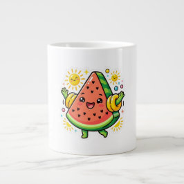 Caneca De Café Grande Adesivo de Braço Inflável de Fatia de Melancia Kaw